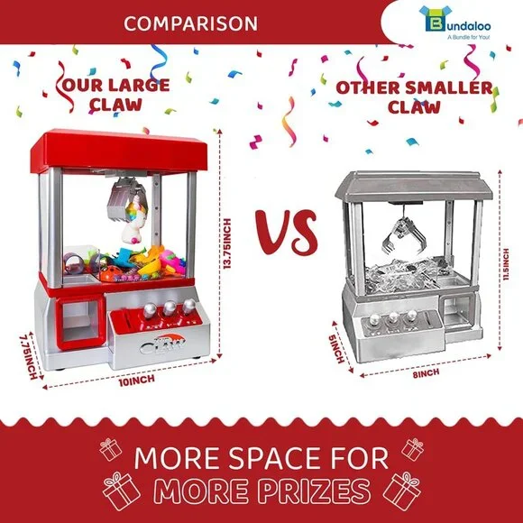 Claw Machine Arcade Game with Sound, Cool Fun Mini Candy Grabber Prize Dispenser